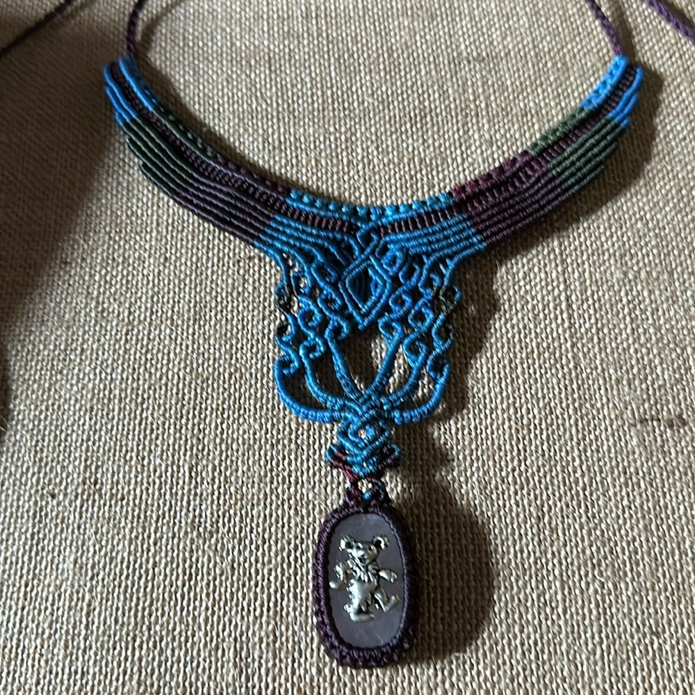Macrame Bear necklace